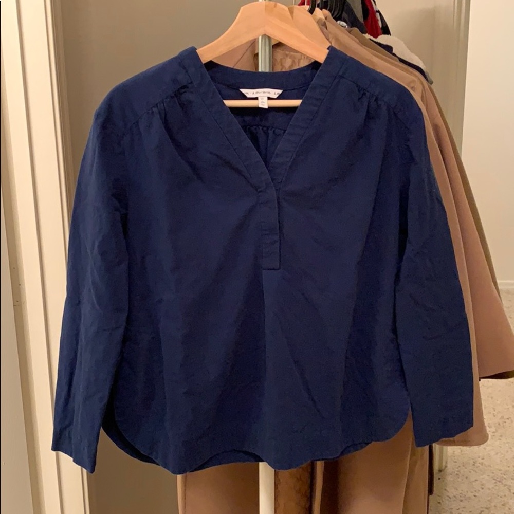 &other stories blue cotton blouse